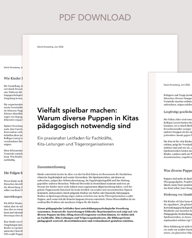 KITA-LEITFADEN: "Vielfalt spielbar machen – Warum diverse Puppen in Kitas pädagogisch notwendig sind"